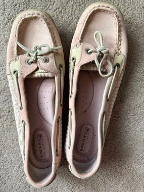 Sperry Pink and Cream Suede Boat Shoes for Women